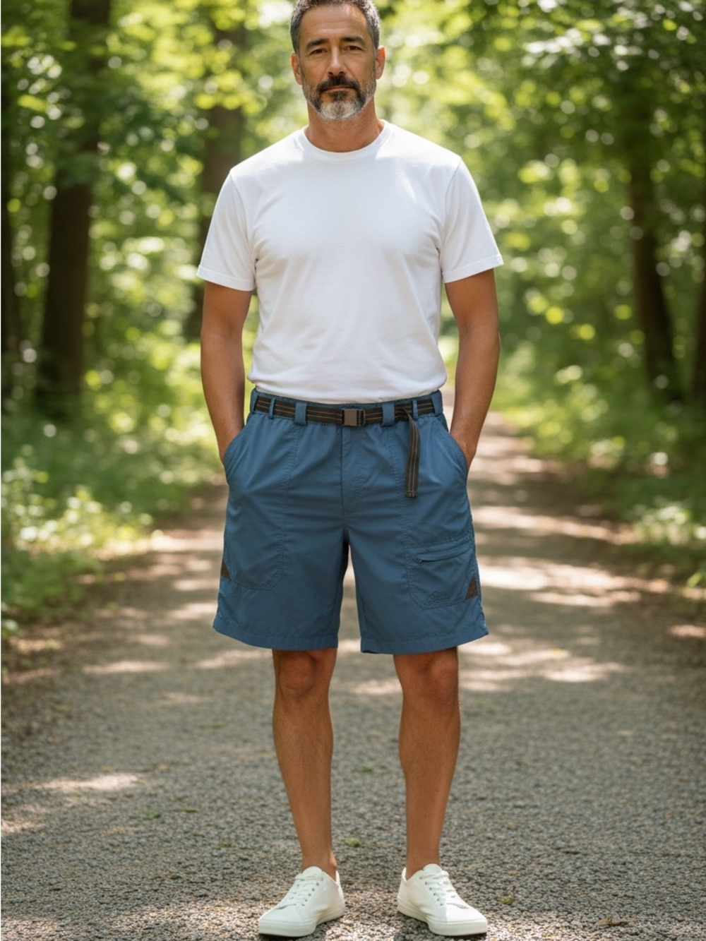 L.L.BEAN MENS SZ XL BLUE ATHLETIC SHORTS
